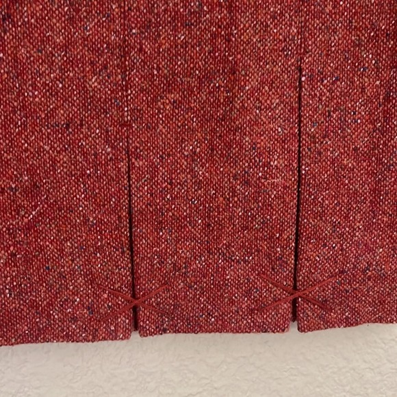 Talbots Tweed Pleated Wool Blend Pencil Skirt Women's Size 8 P Orange - Picture 5 of 6